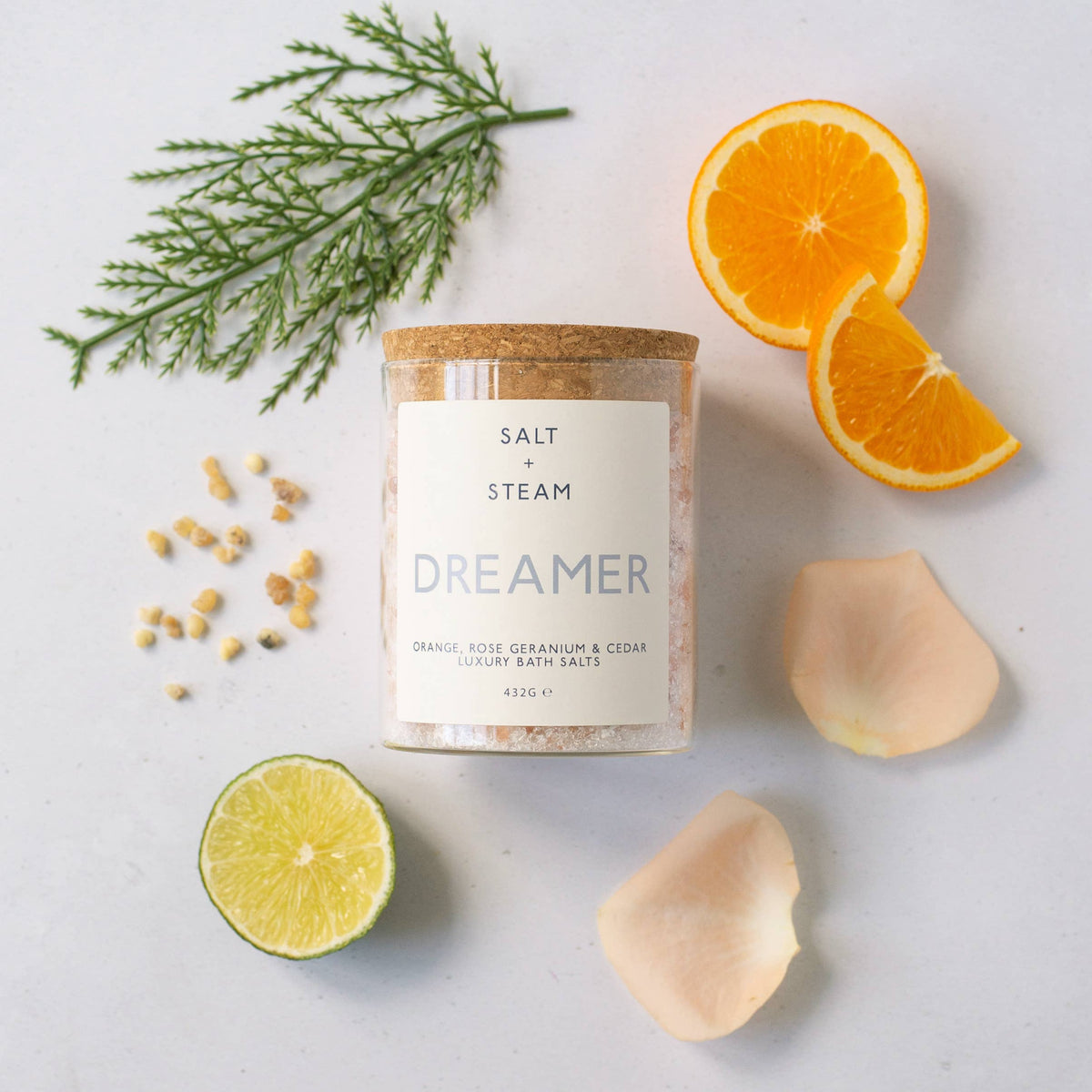 Dreamer - Rose Geranium & Cedar Bath Salts 432g