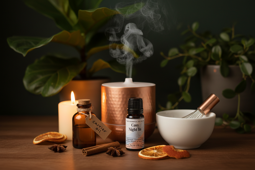 Cosy Night In essential oil blend lifestyle scene