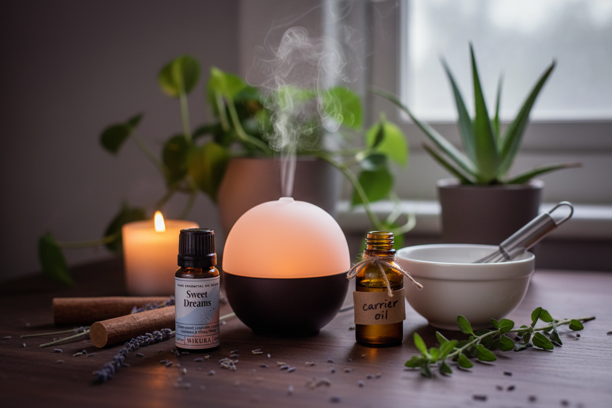 Sweet Dreams essential oil blend lifestyle scene
